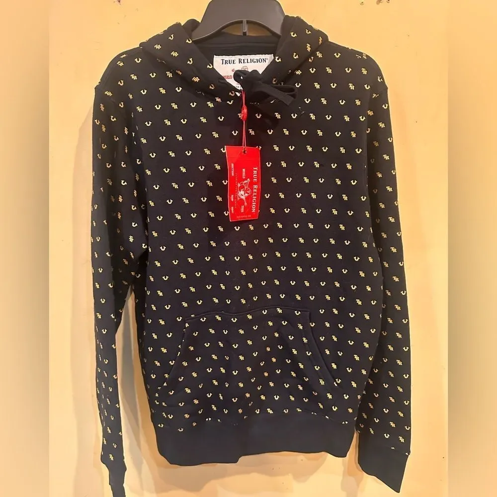 NWTs True Religion Monogram Logo Hoodie Size Medium